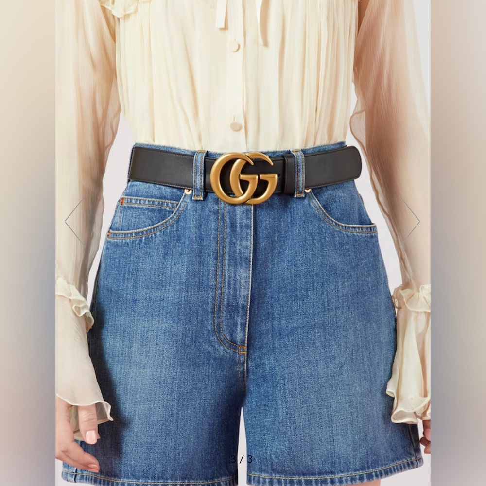 New GUCCI 2015 RE-EDITION WIDE LEATHER BELT